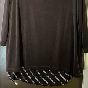 ‘Citiknit’  Pinstripe Flounce Skirt Set (Plus)